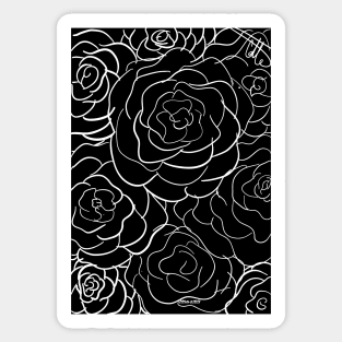 Rose Pattern Black Transparent Sticker